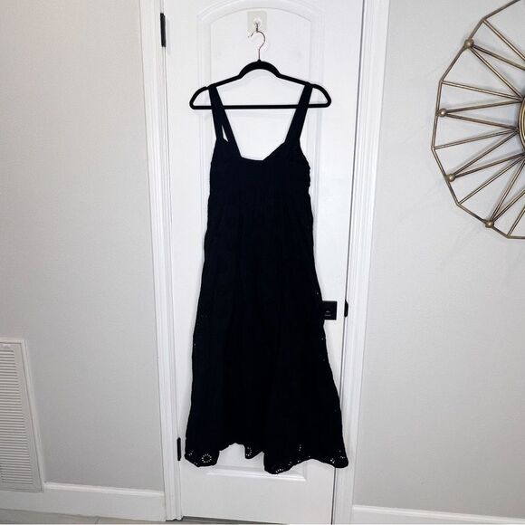 ZARA OPENWORK EMBROIDERED DRESS BLACK | 5107/301 Size S - Picture 7 of 12